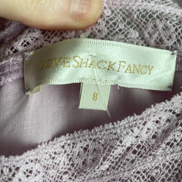 LoveShackFancy freja dress bell sleeve pink Mini Long Sleeved Dress size 8 - Picture 5 of 11